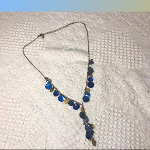 Blue and gold elegant necklace